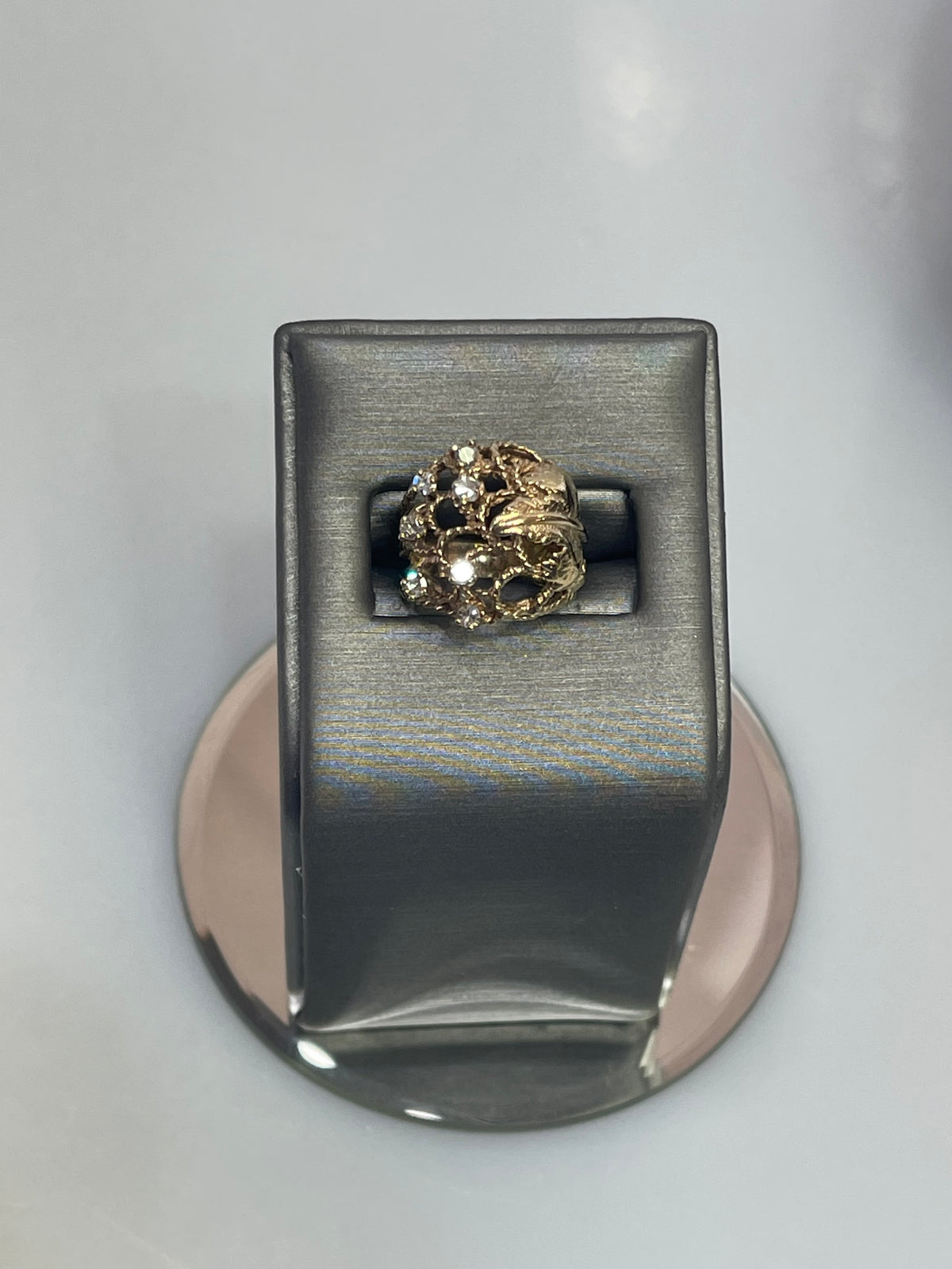 Vintage 14K Yellow Gold Open Cluster Diamond Ring - Philadelphia Gold & Silver Exchange
