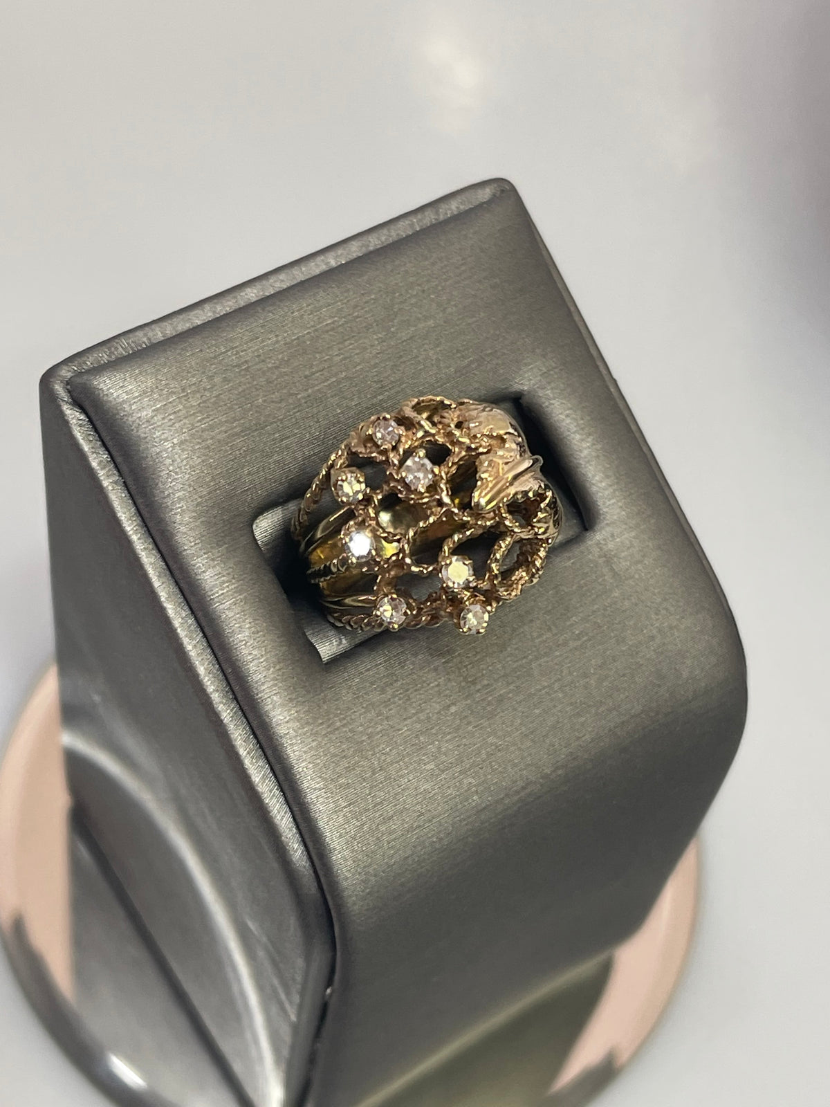 Vintage 14K Yellow Gold Open Cluster Diamond Ring - Philadelphia Gold & Silver Exchange
