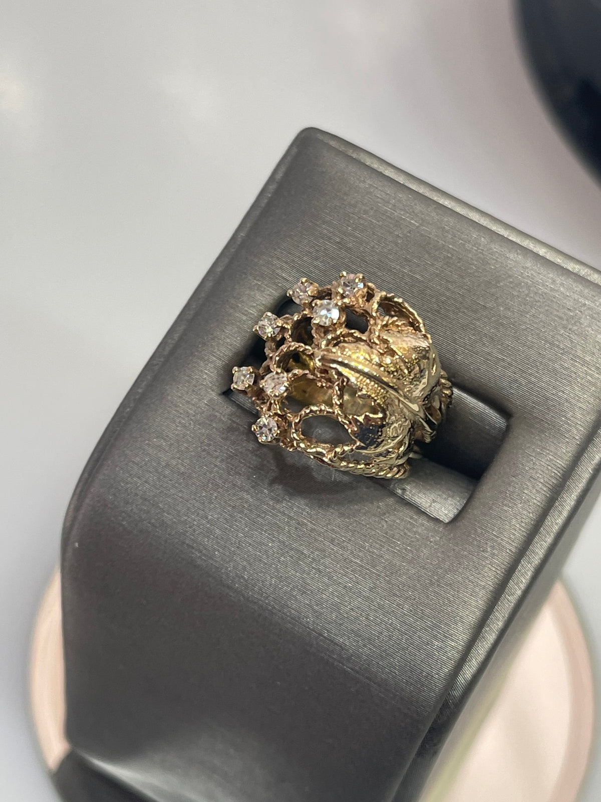 Vintage 14K Yellow Gold Open Cluster Diamond Ring - Philadelphia Gold & Silver Exchange