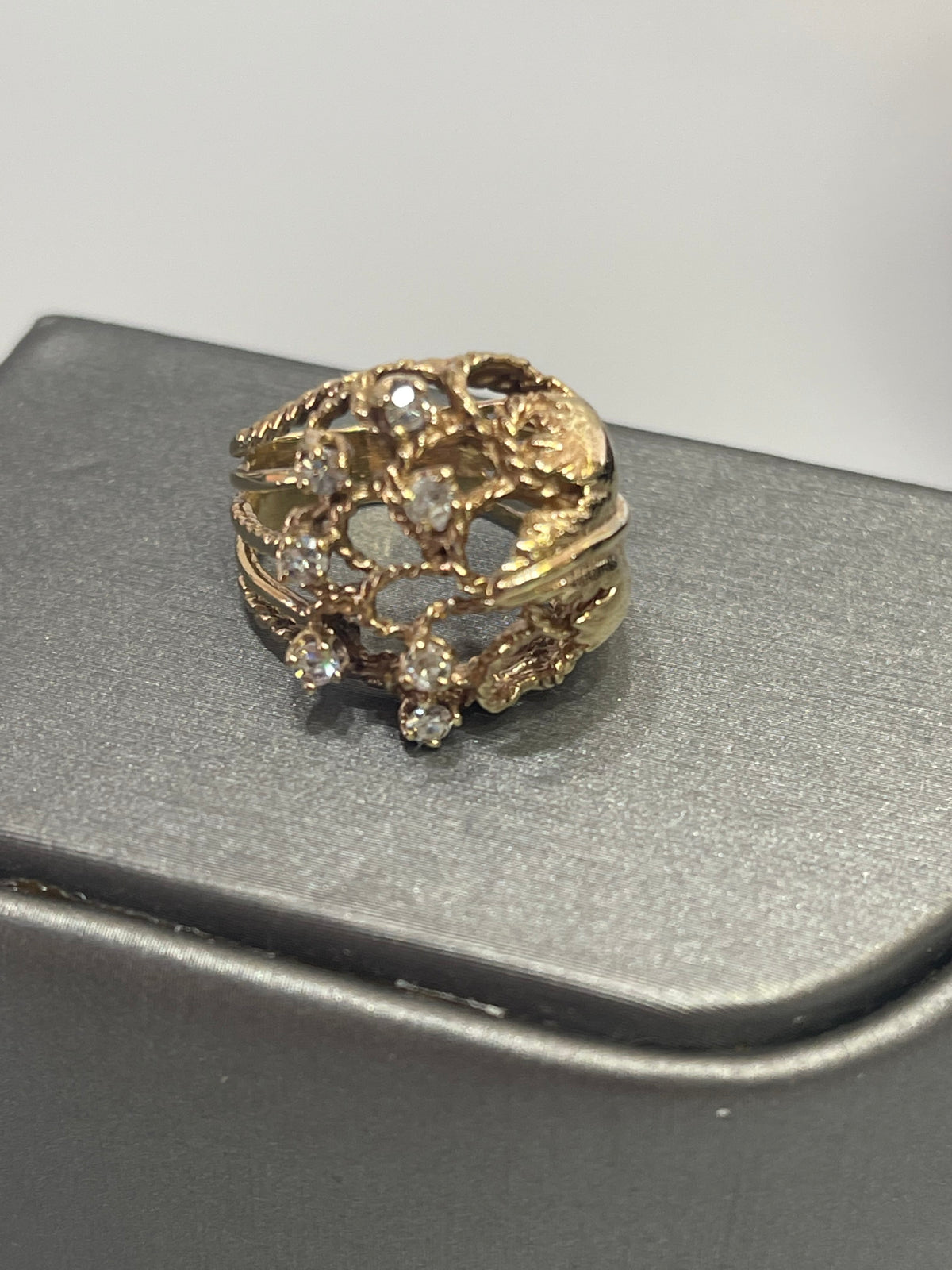 Vintage 14K Yellow Gold Open Cluster Diamond Ring - Philadelphia Gold & Silver Exchange