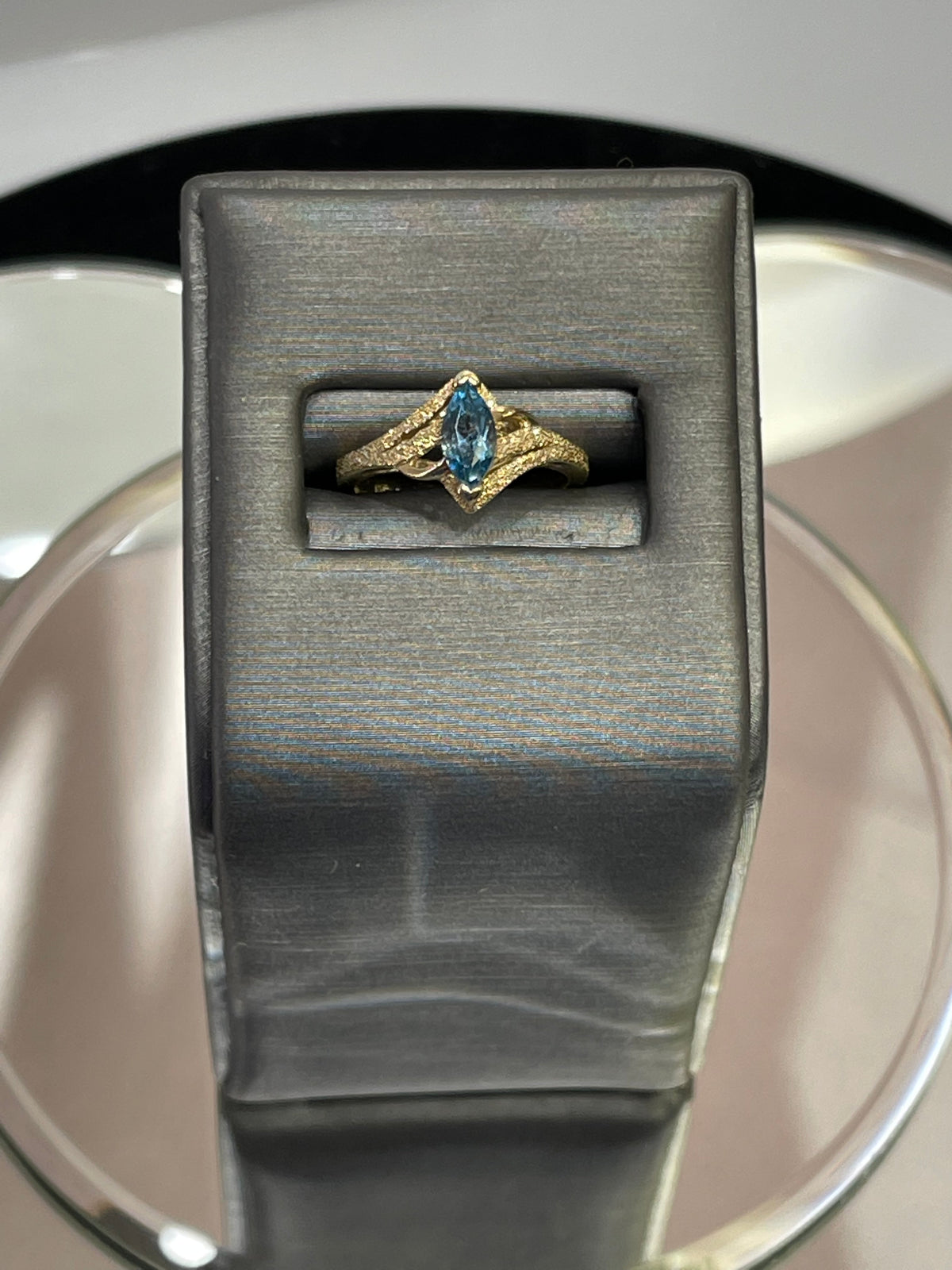 14 Karat Yellow Gold Marquise Shaped Blue Topaz Ring - Philadelphia Gold & Silver Exchange