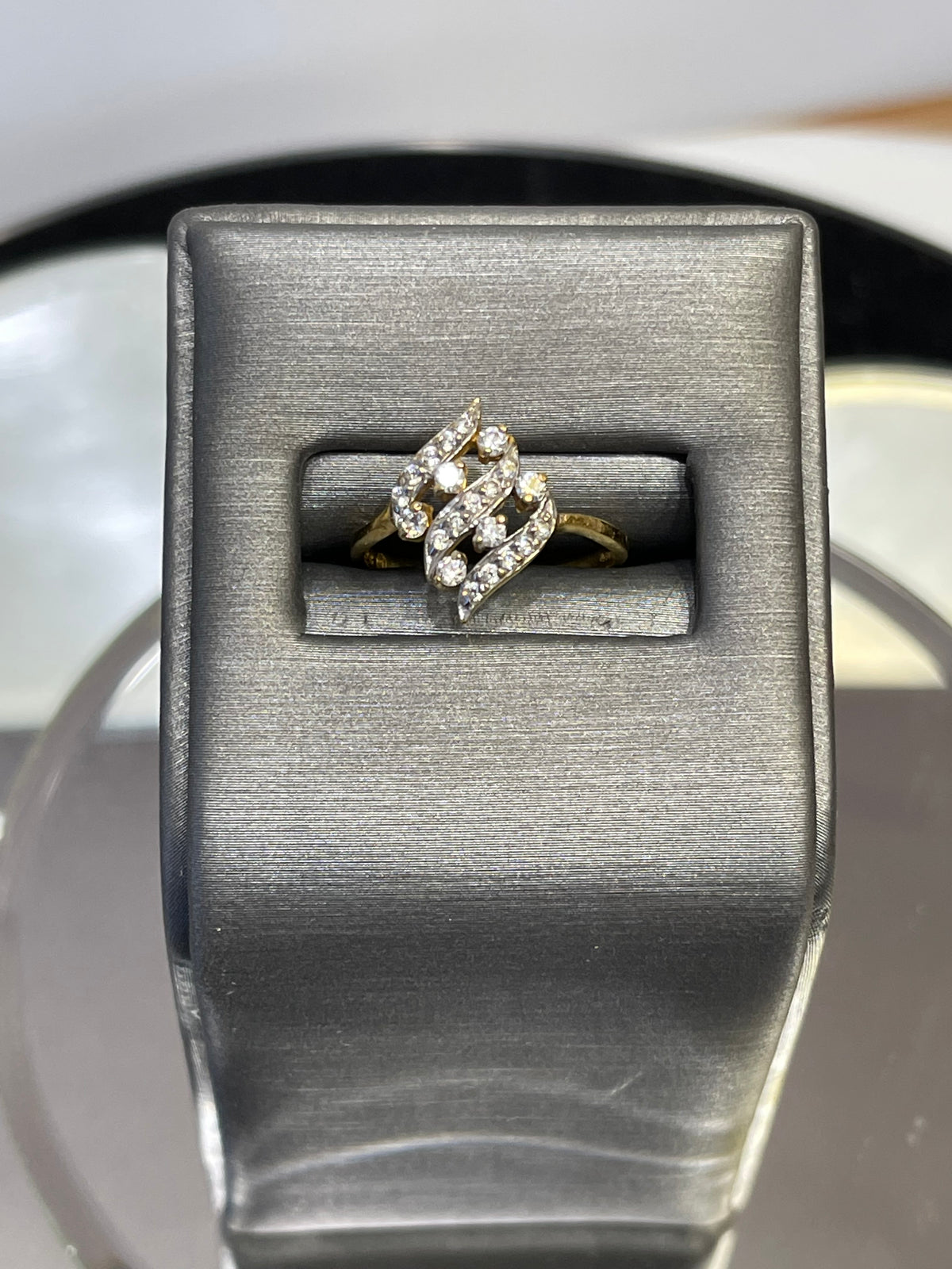 21K YELLOW GOLD CUBIC ZIRCONIA RING - Philadelphia Gold & Silver Exchange