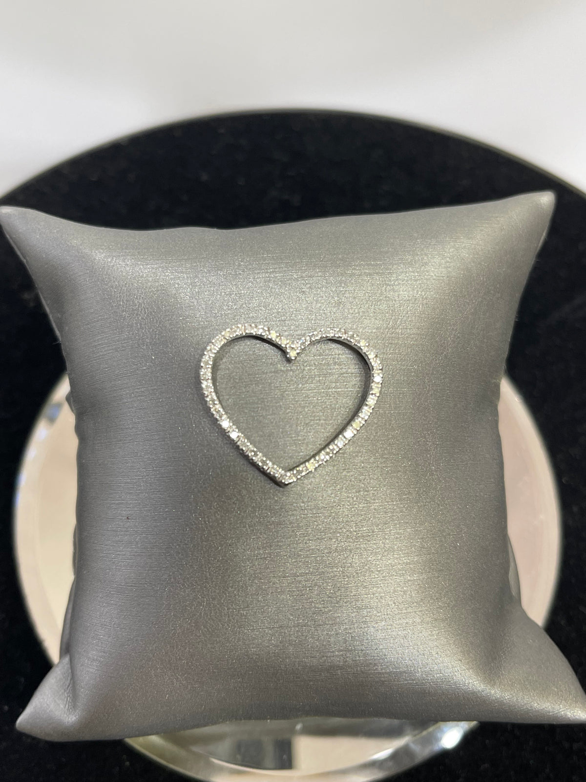 10 Karat White Gold Diamond Heart Pendant 1/2 Carat Total Diamond Weight Round Diamonds