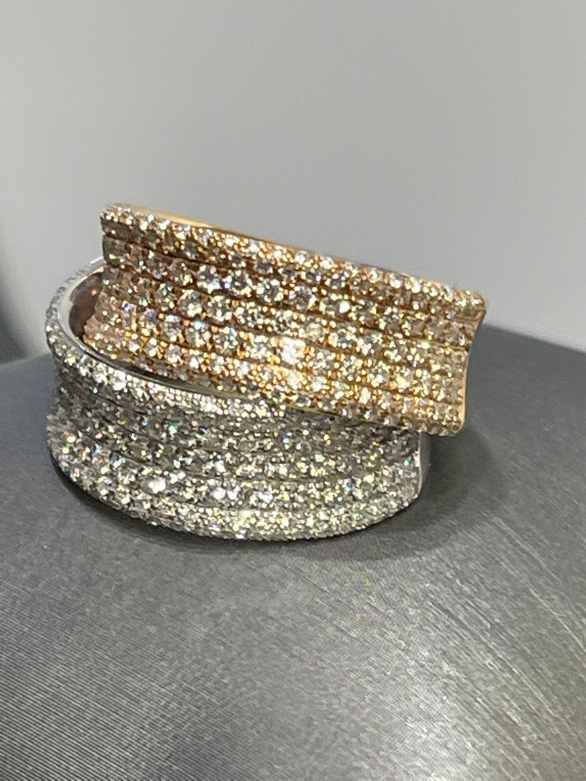 18K Rose & White Gold Simon G Design Diamond Ring