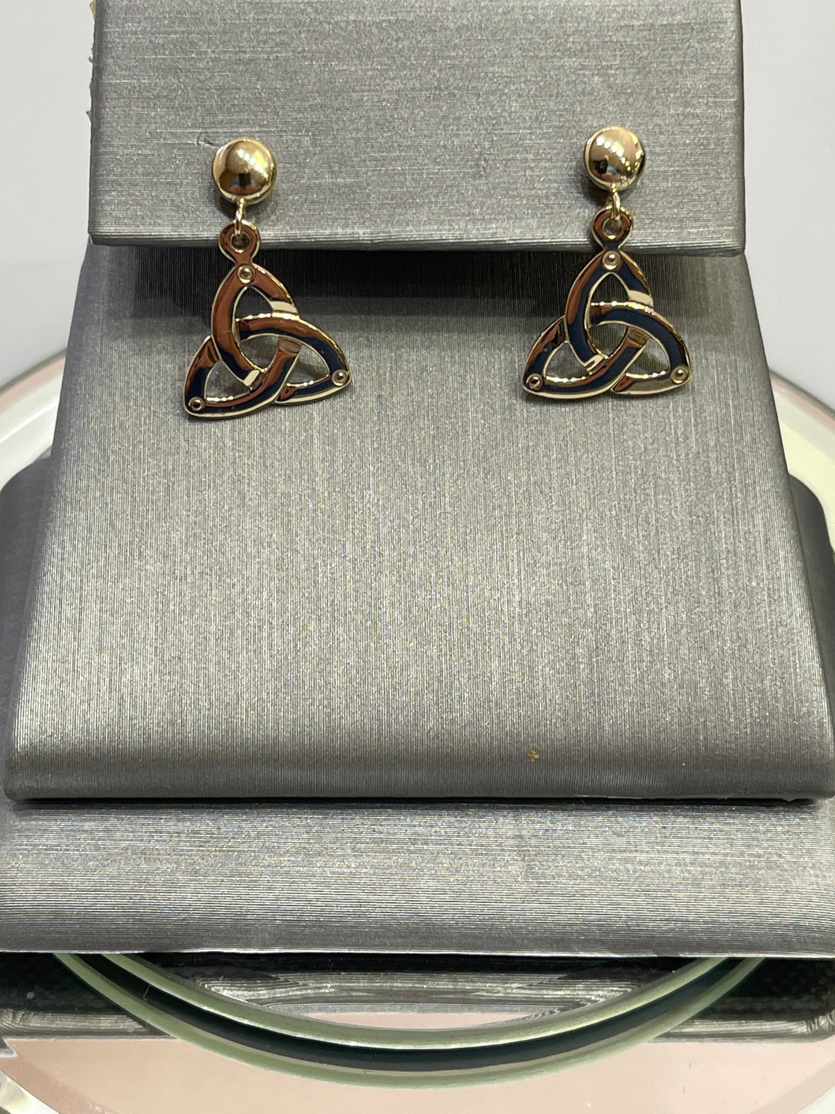14 Karat Yellow Gold  Trinity Dangling Earrings Made In Ireland