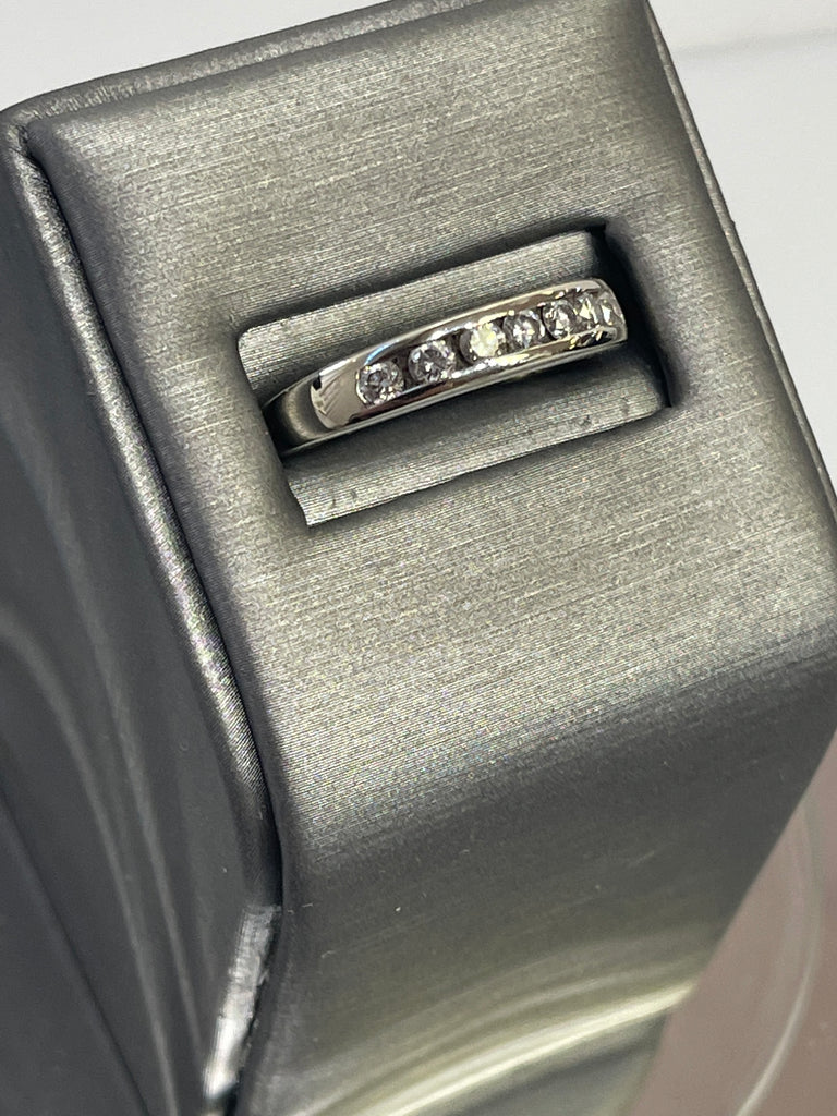 view two of 14 Karat White Gold Diamond Wedding Set Engagement Ring Matching Diamond Bands