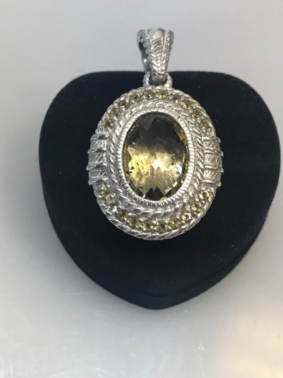 Judith Ripka Sterling Silver & Topaz Pendant