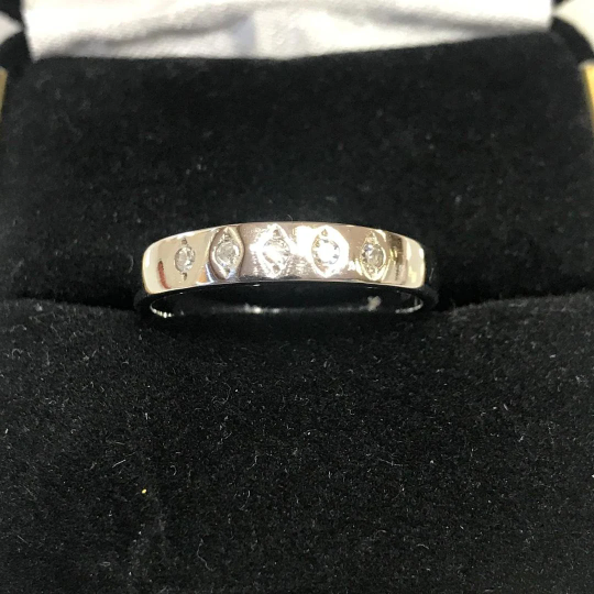 View one of A Beautiful 14 Karat White Gold Diamond Band