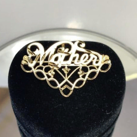 14 Karat Solid Yellow Gold Mother Charm Pendant Pin - Italian Gold - Philadelphia Gold & Silver Exchange
