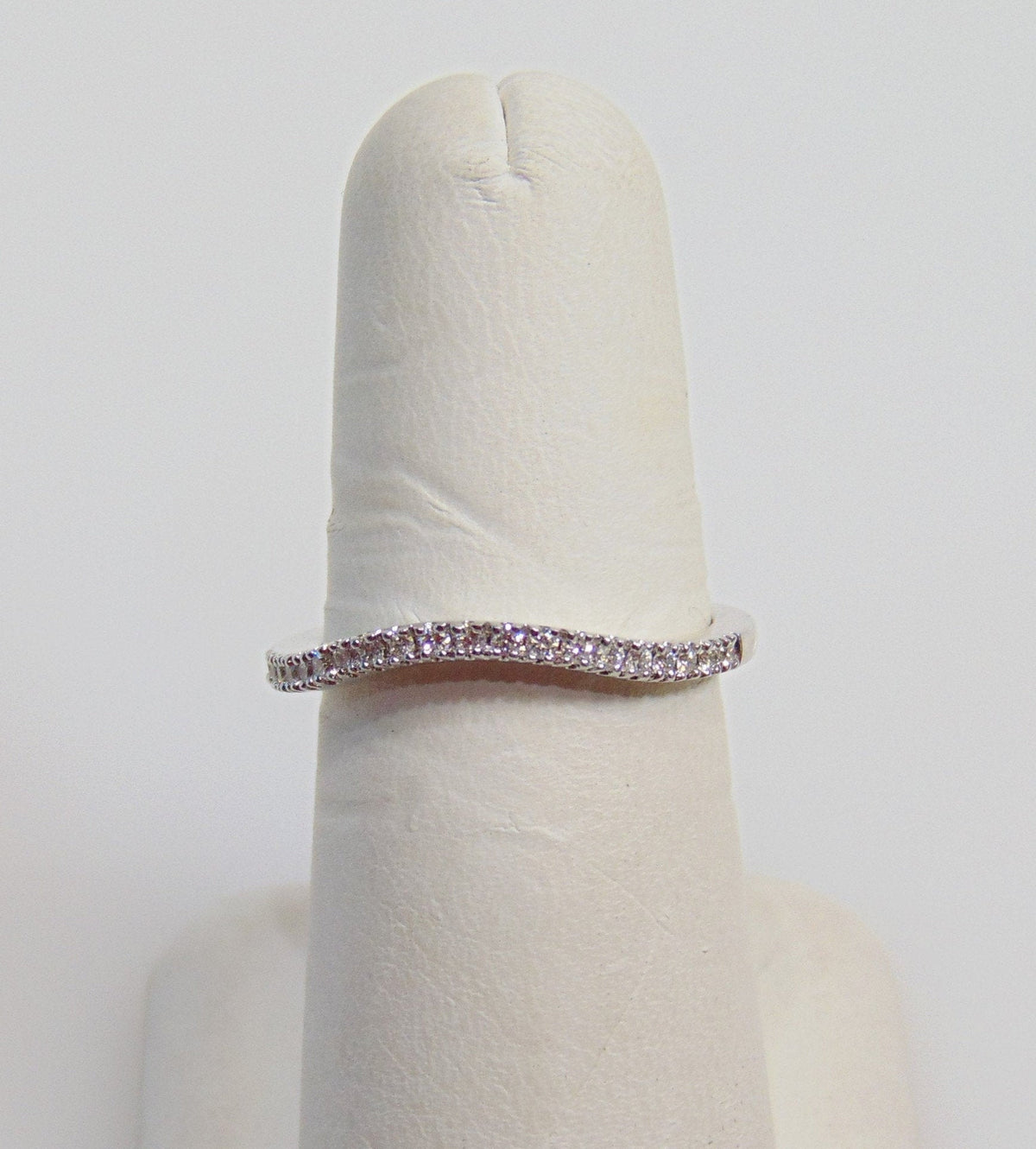 View one of 14 Karat White Gold Fancy Wave Diamond Band