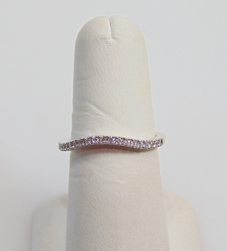 View one of 14 Karat White Gold Fancy Wave Diamond Band