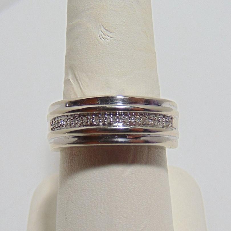 view seven of 10 Karat White Gold Diamond Band Classic