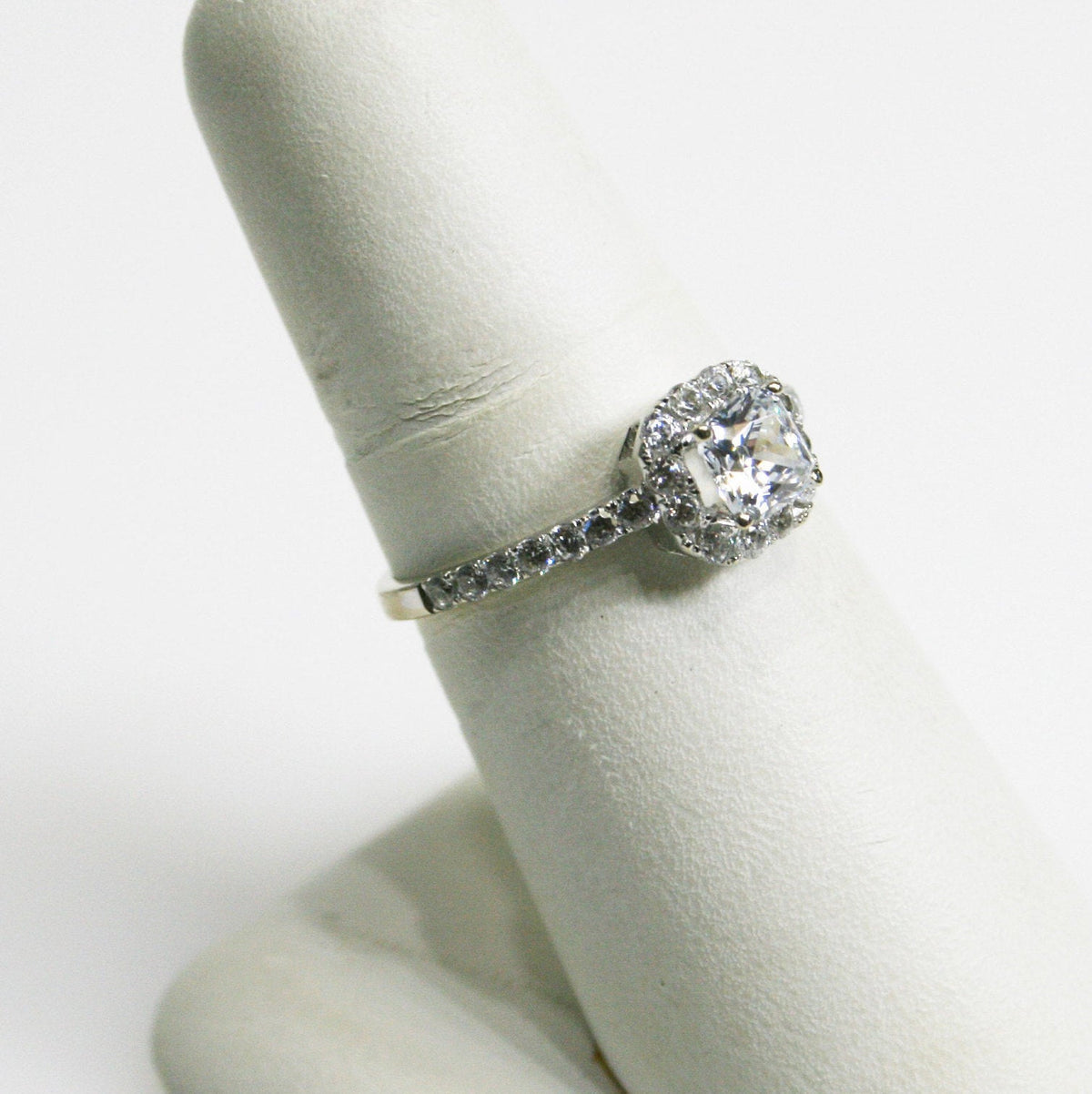 14KT White Gold Cubic Zirconia Halo Style Ring - Philadelphia Gold & Silver Exchange