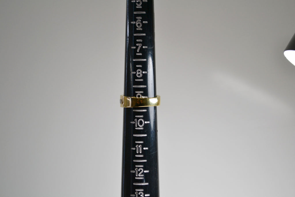 View nine of 22 Karat Yellow Gold Faceted Diamond Men's Band With Round & Baguette Diamonds