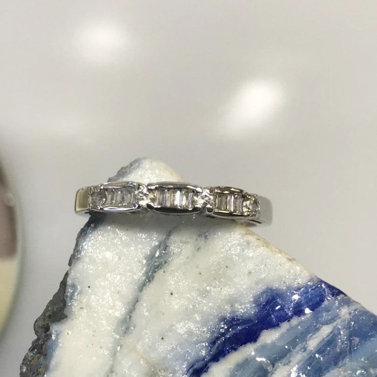 View one of Ladies 14KT White Gold Diamond Band With Baguettes