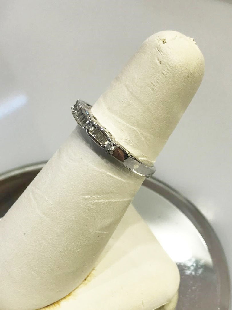 view three of Ladies 14KT White Gold Diamond Band With Baguettes