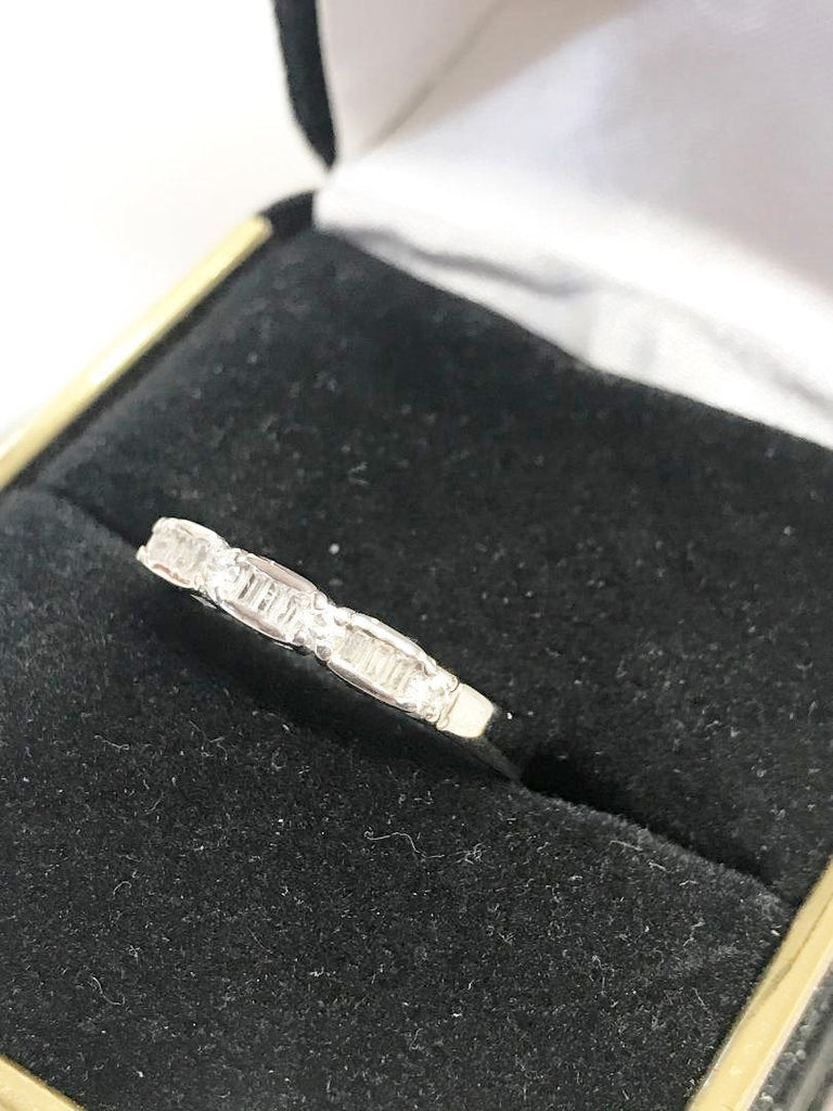 View six of Ladies 14KT White Gold Diamond Band With Baguettes