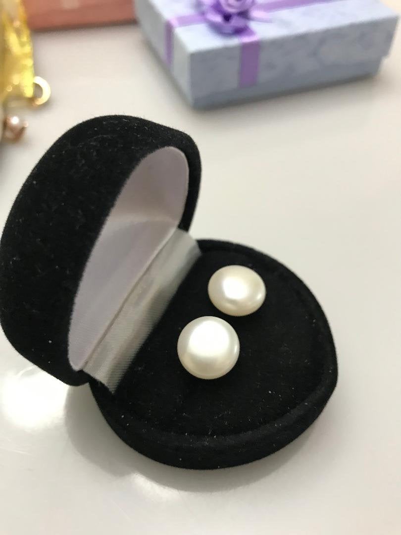14 Karat Solid Yellow Gold Mobe Pearl Stud Earrings - Philadelphia Gold & Silver Exchange