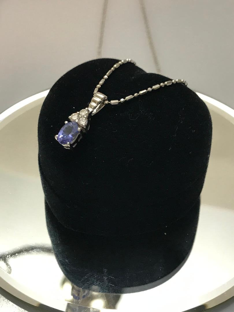 14 Karat White Gold Diamond And Tanzanite Pendant - Philadelphia Gold & Silver Exchange