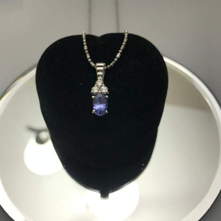 14 Karat White Gold Diamond And Tanzanite Pendant - Philadelphia Gold & Silver Exchange