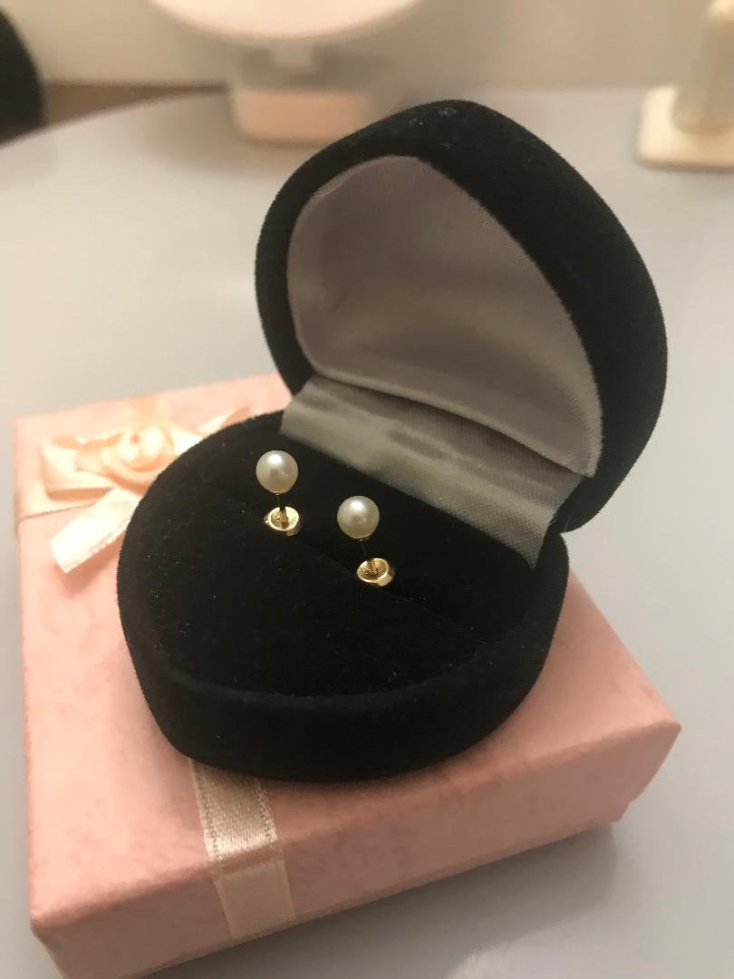 14 Karat Solid Yellow Gold Genuine Pearl Screw-back Earrings - Philadelphia Gold & Silver Exchange