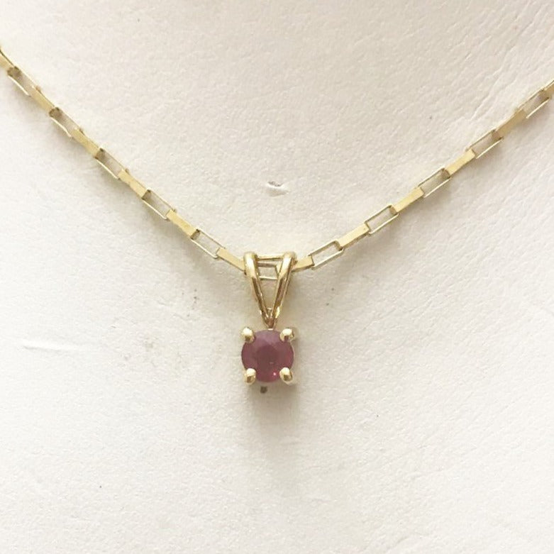 14KT Solid Yellow Gold Ruby Pendant - Philadelphia Gold & Silver Exchange