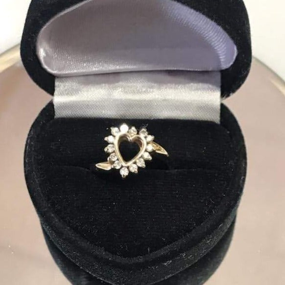 14 Karat Solid Yellow Gold Diamond Heart Ring - Philadelphia Gold & Silver Exchange