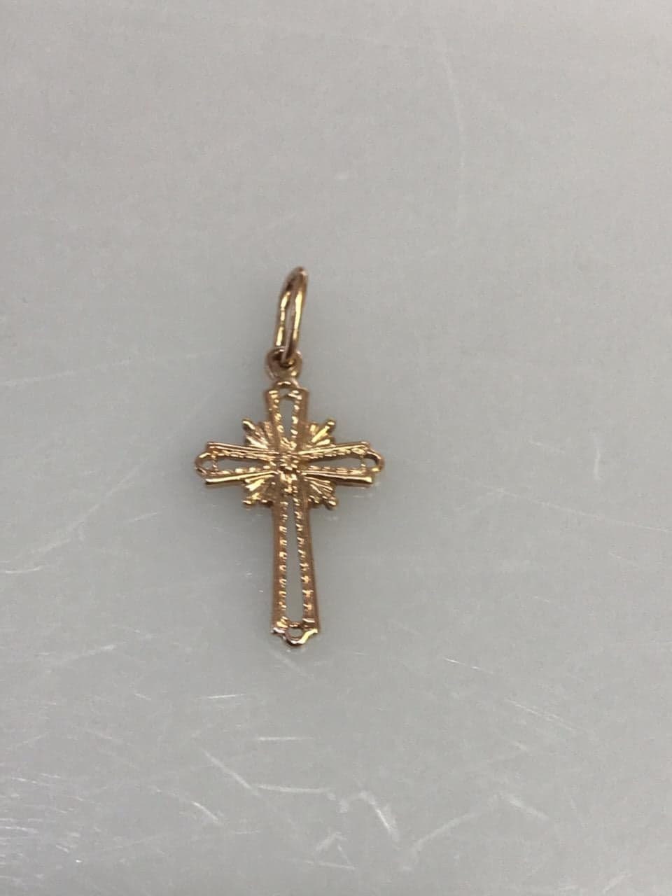 14 Karat Rose Gold Diamond Cut Ornate Cross Classic Design - Philadelphia Gold & Silver Exchange
