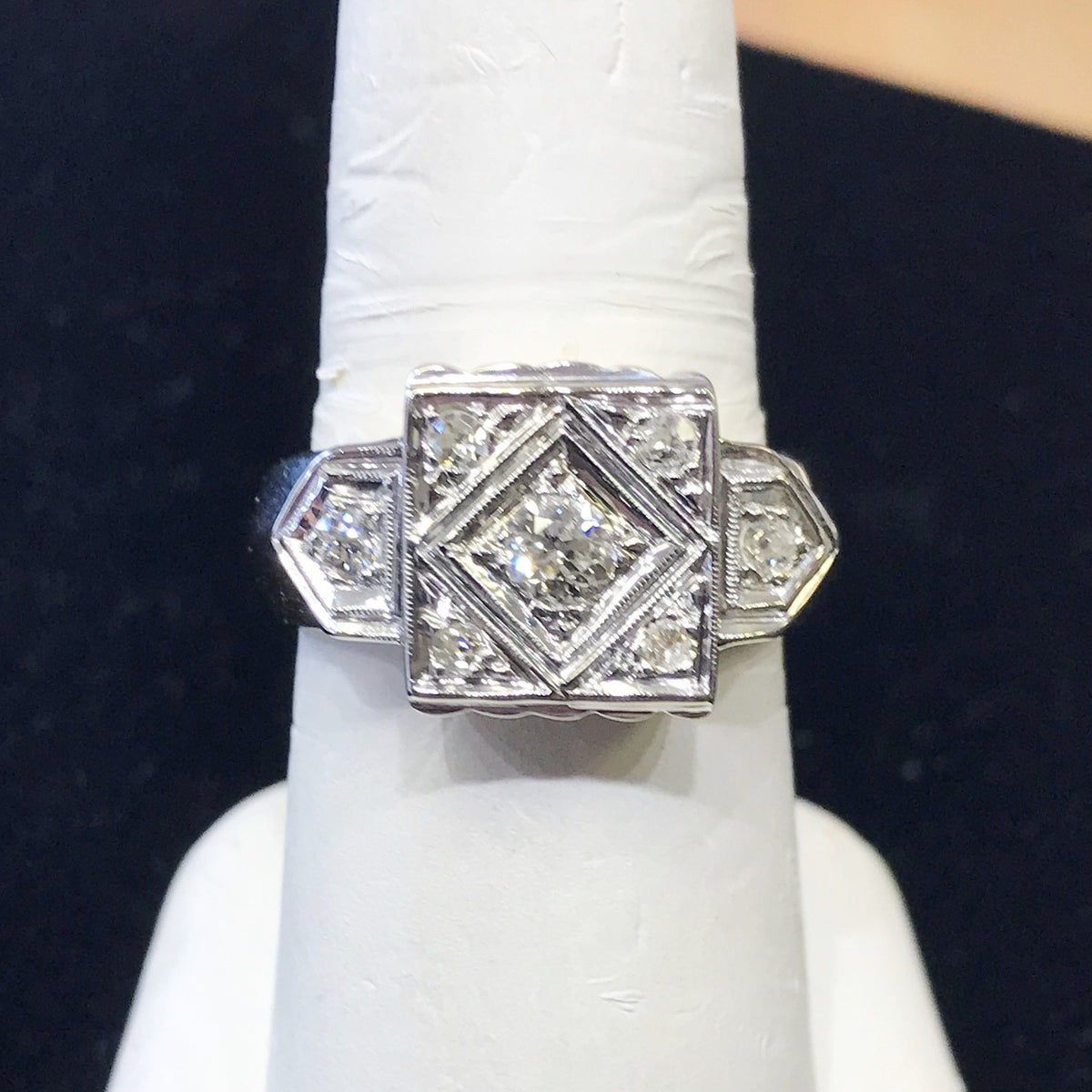 Antique Men's 14 Karat Solid Yellow Gold Royal Diamond Cluster Ring - Philadelphia Gold & Silver Exchange