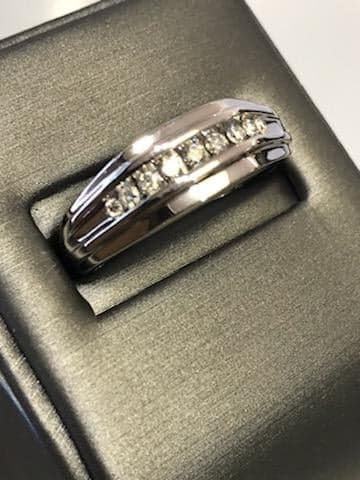 view eight of 14 Karat White Gold Heavy Diamond Band
