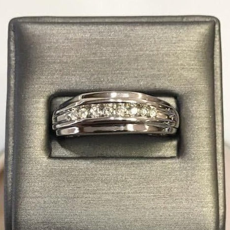 view one of 14 Karat White Gold Heavy Diamond Band