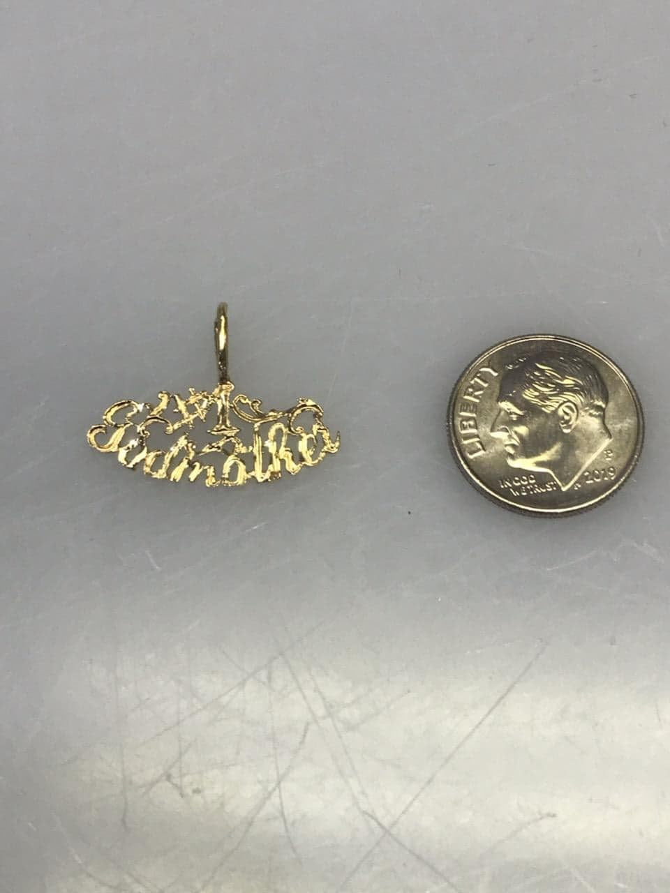 14 Karat Solid Yellow Gold #1 Godmother Charm Pendant - Philadelphia Gold & Silver Exchange