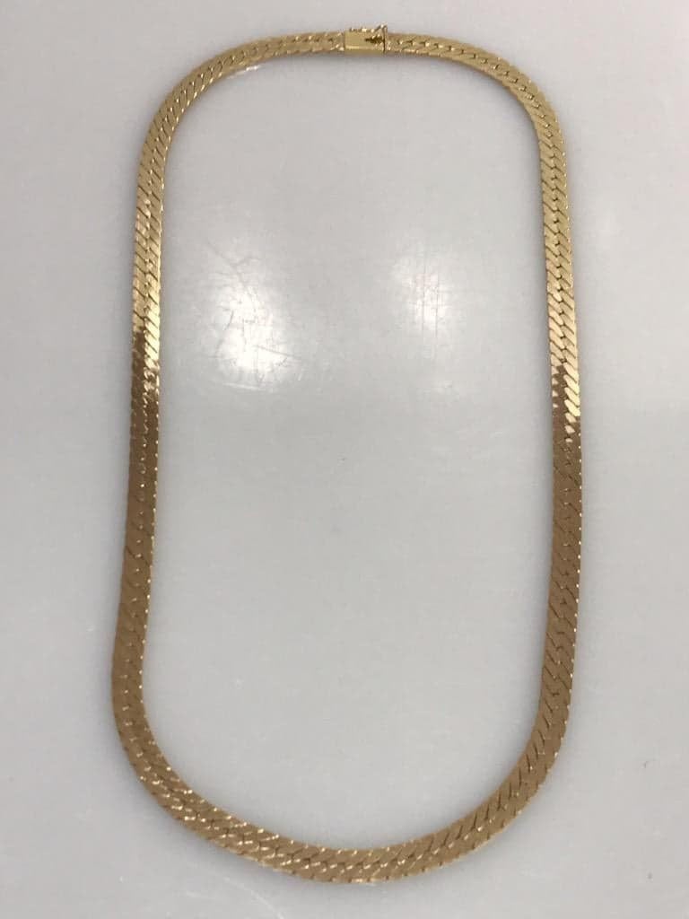 View eight of 14 Karat Yellow Gold Herringbone Necklace - 18" Long