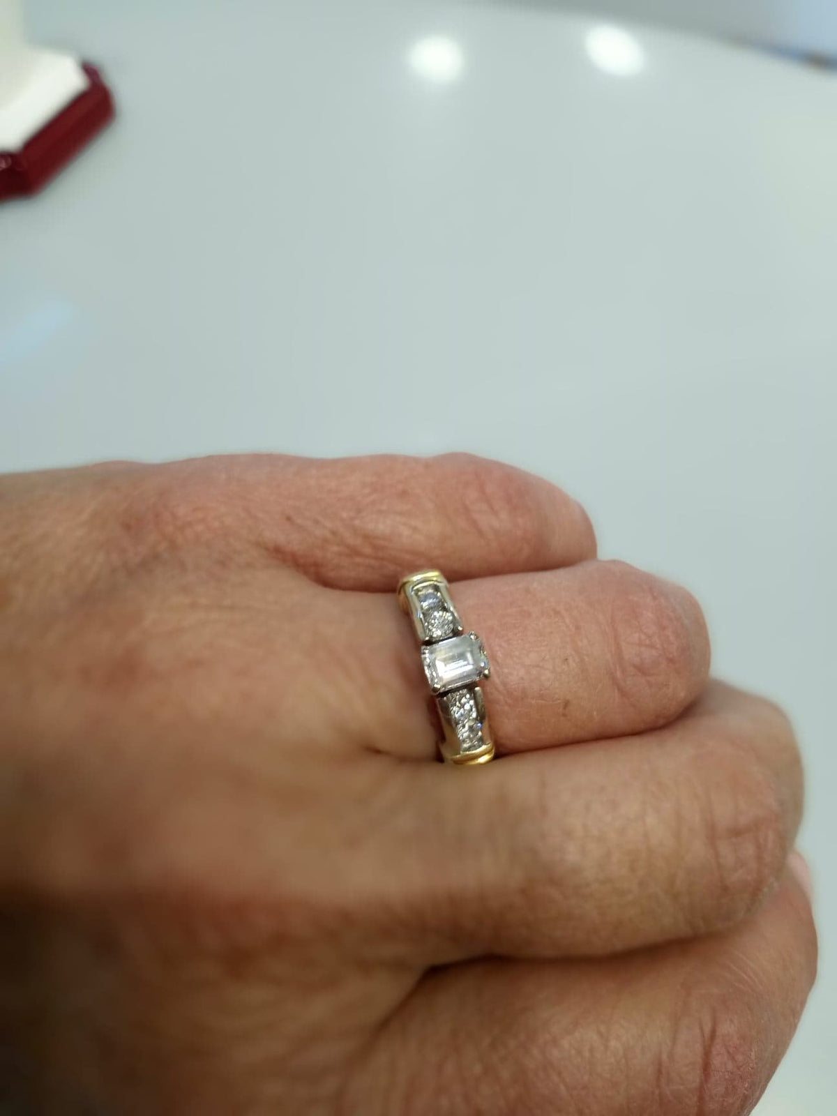 18KT 2-Tone Gold Emerald Cut Diamond Engagement Ring - Philadelphia Gold & Silver Exchange