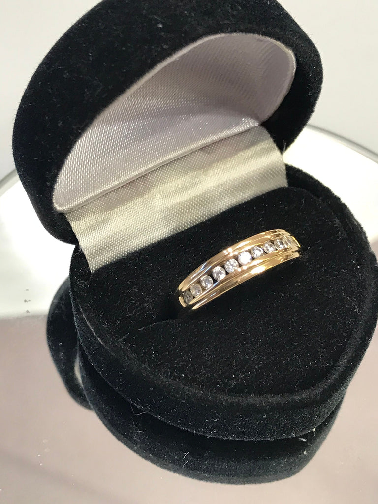 view one of 14 Karat Yellow Gold Cubic Zirconia Band
