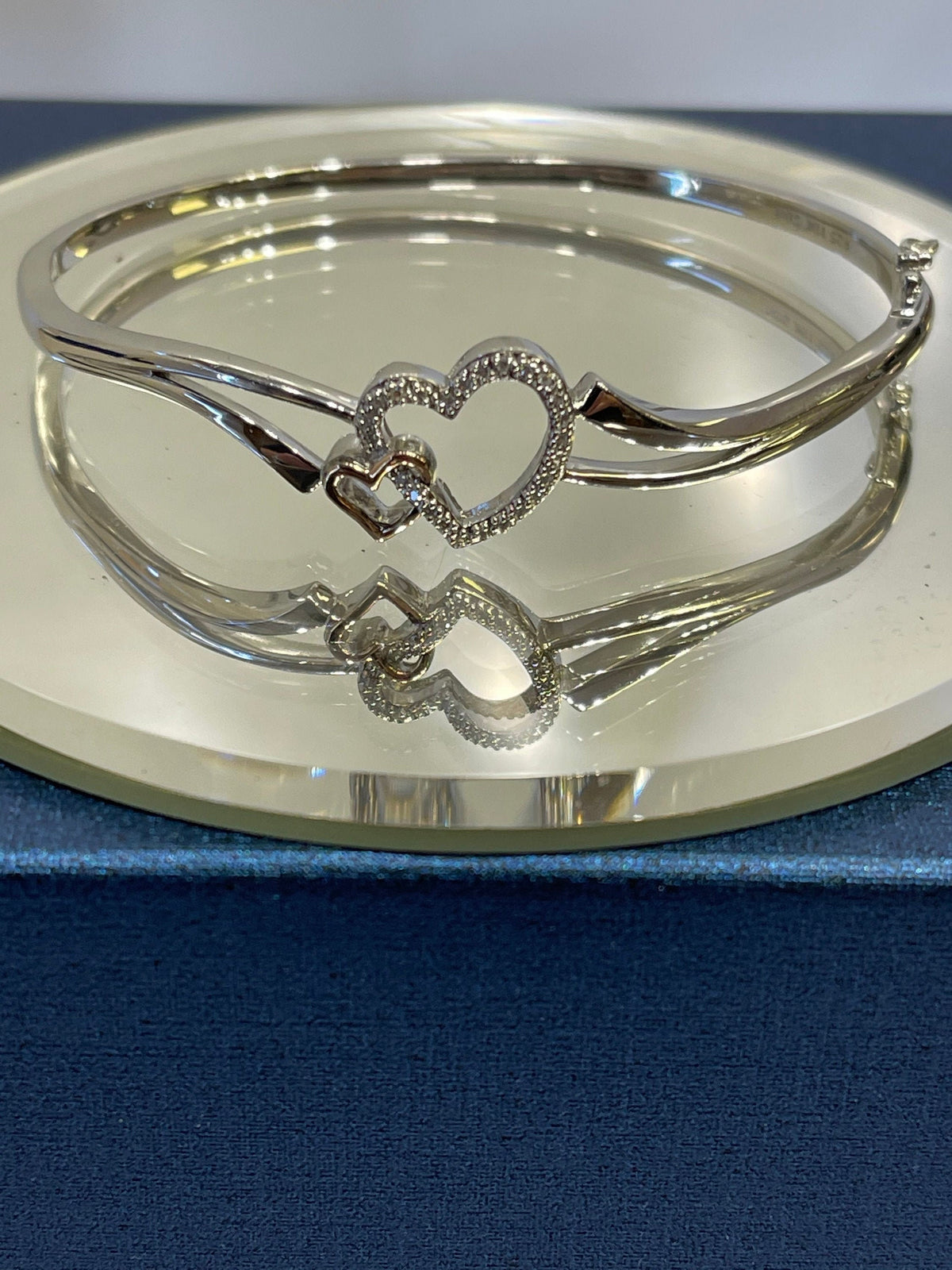 Sterling Silver Interlocking Heart Bangle - Philadelphia Gold & Silver Exchange