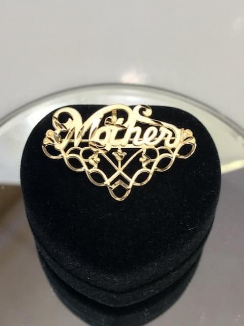 14 Karat Solid Yellow Gold Mother Charm Pendant Pin - Italian Gold - Philadelphia Gold & Silver Exchange
