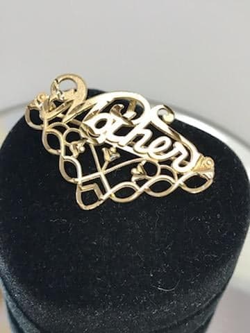 14 Karat Solid Yellow Gold Mother Charm Pendant Pin - Italian Gold - Philadelphia Gold & Silver Exchange