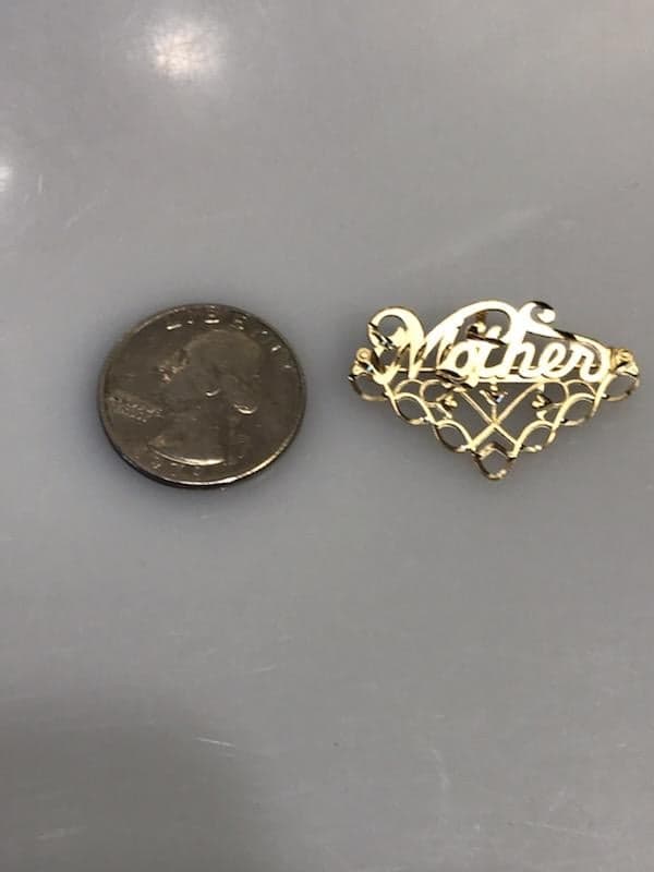 14 Karat Solid Yellow Gold Mother Charm Pendant Pin - Italian Gold - Philadelphia Gold & Silver Exchange