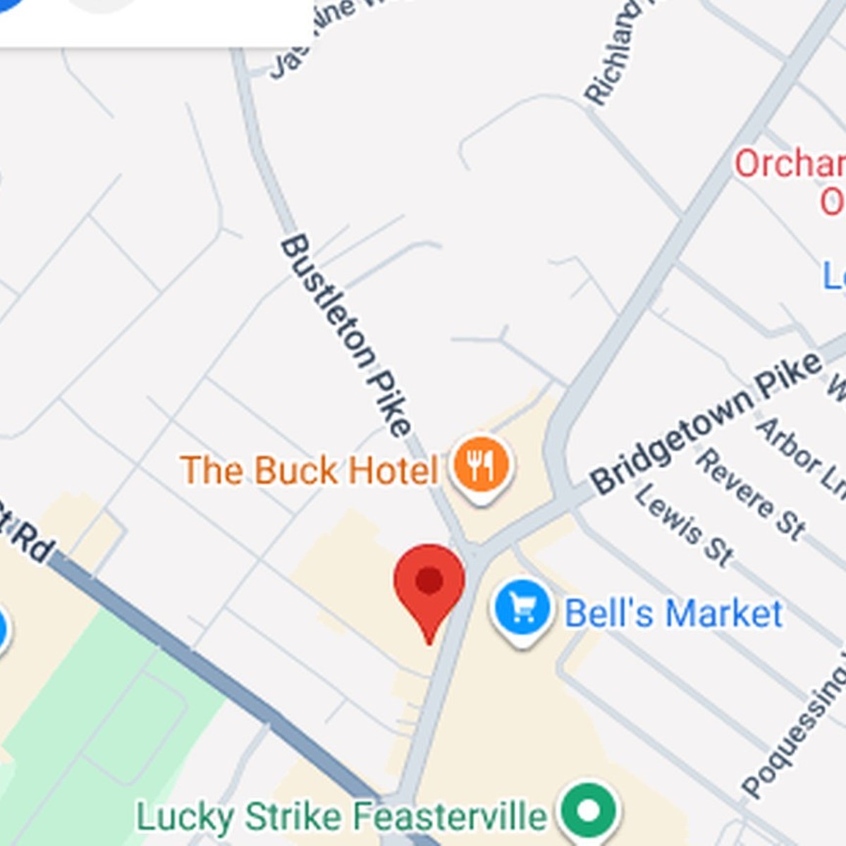 Map pin near 1108 Bustleton Pike, Feasterville